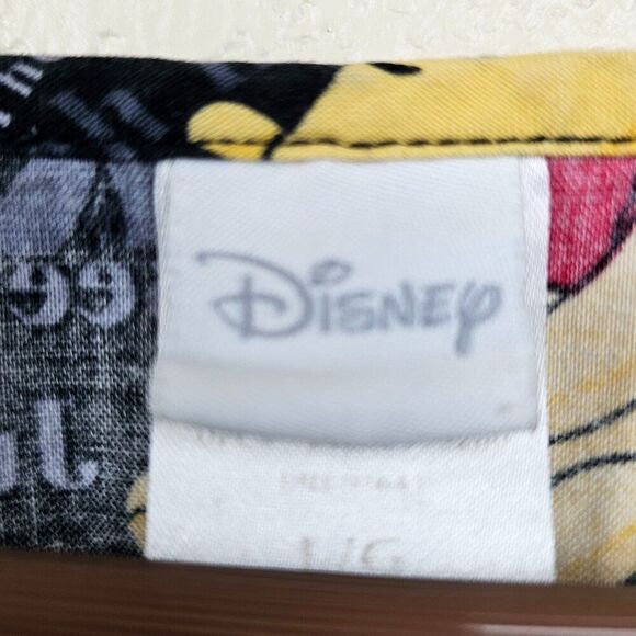 Disney Women's Large Winnie the Pooh Eeyore Black 3 Pocket Scrub Top Colorful - Picture 5 of 10